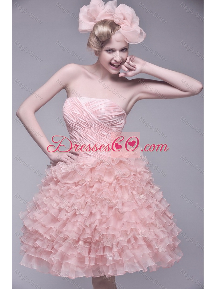 Gorgeous Exclusive Discount Classical Ball Gown Ruffled Layers Prom Gowns with Strapless