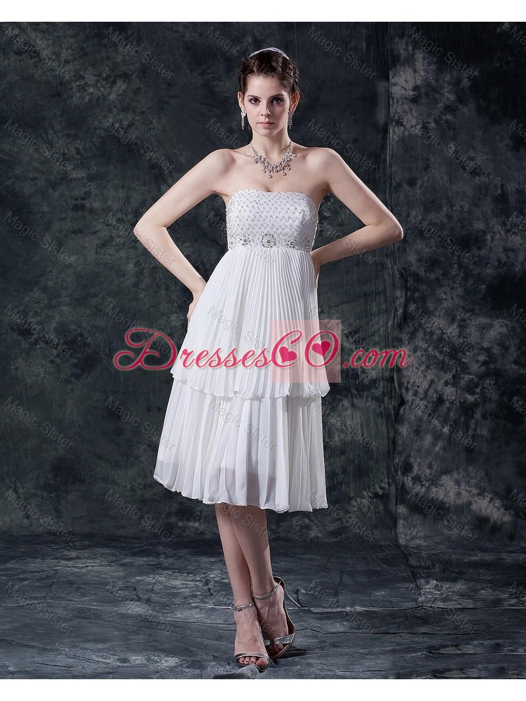 Luxurious Empire Strapless Prom Dress with Beading