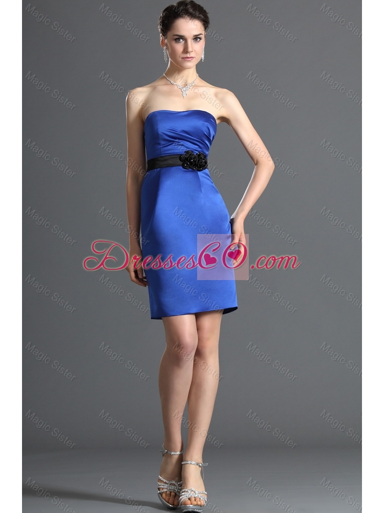 New Arrivals Discount Comfortable Belt and Hand Made Flower Short Prom Dress