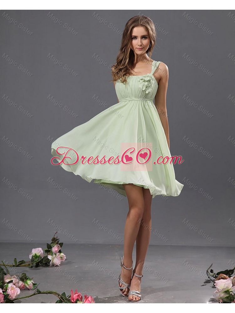 Popular New Style Discount Fashionable Straps Short Prom Gowns with Appliques