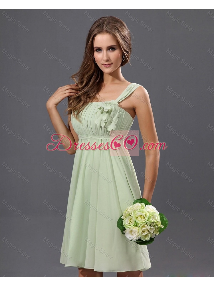 Popular New Style Discount Fashionable Straps Short Prom Gowns with Appliques
