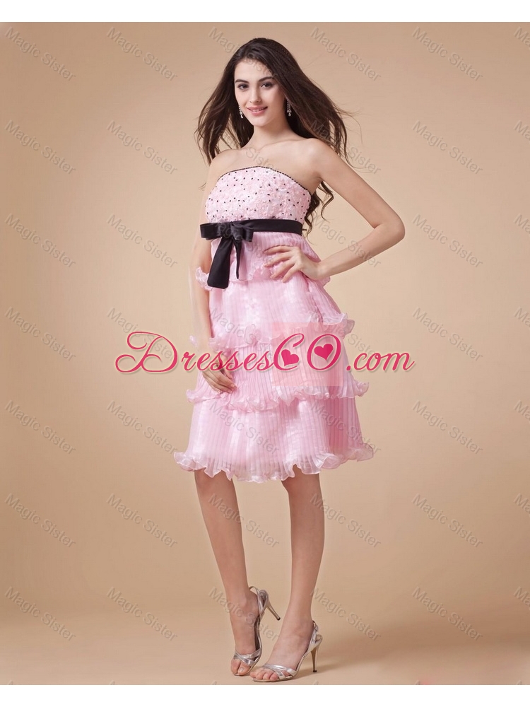 Pretty Strapless Beaded Short Prom Gowns for Holiday