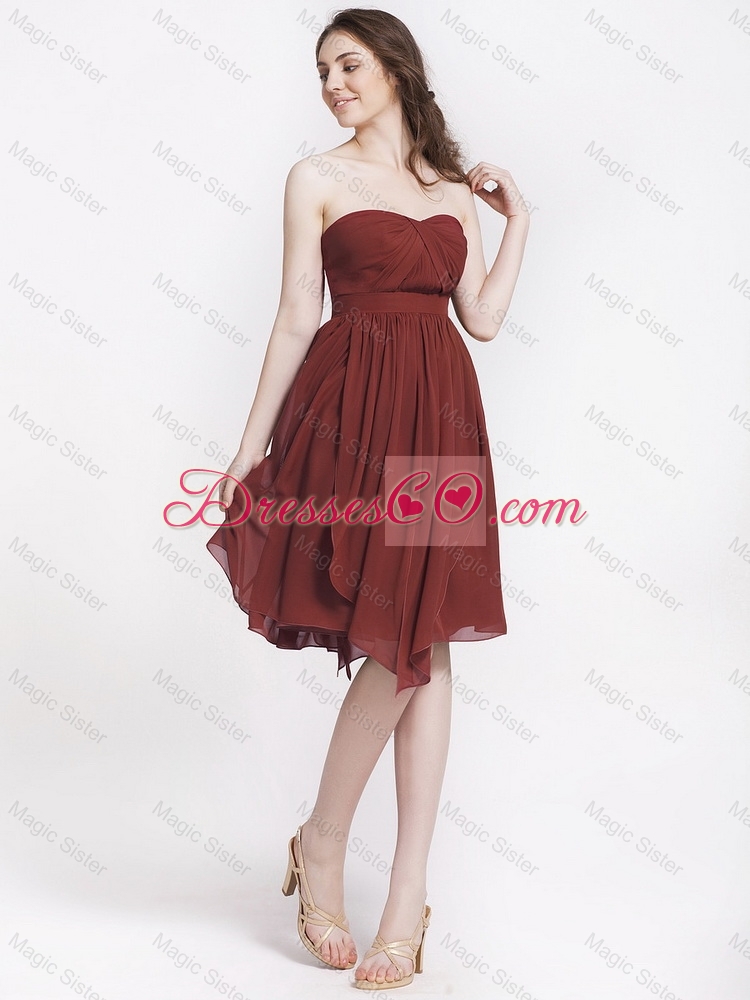 Cheap Lovely Latest Popular Chocolate Prom Dress with Ruching