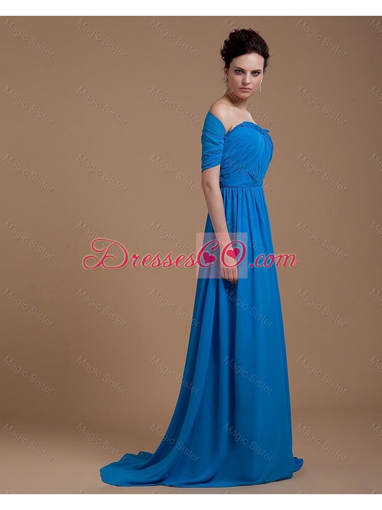 Popular Empire Strapless Prom Dress with Ruching