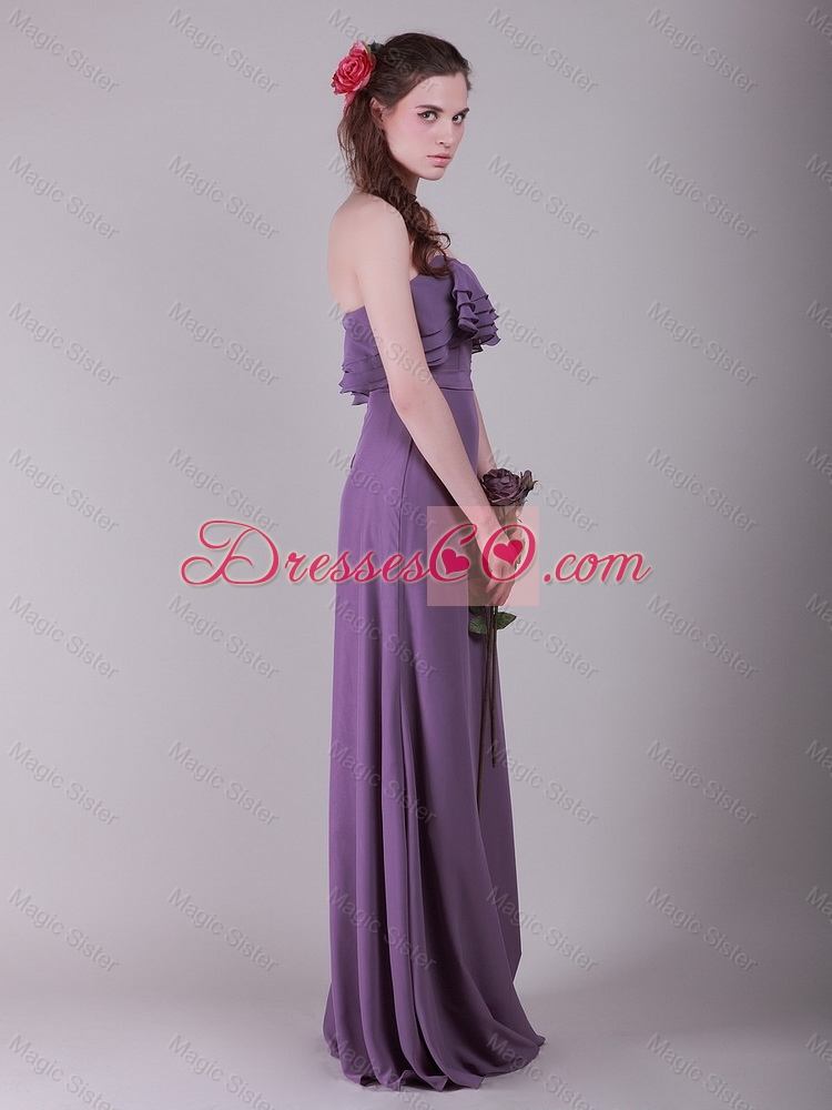 Elegant Latest Cheap Empire Strapless Prom Dress with Ruffled Layers