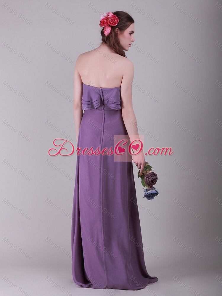 Elegant Latest Cheap Empire Strapless Prom Dress with Ruffled Layers