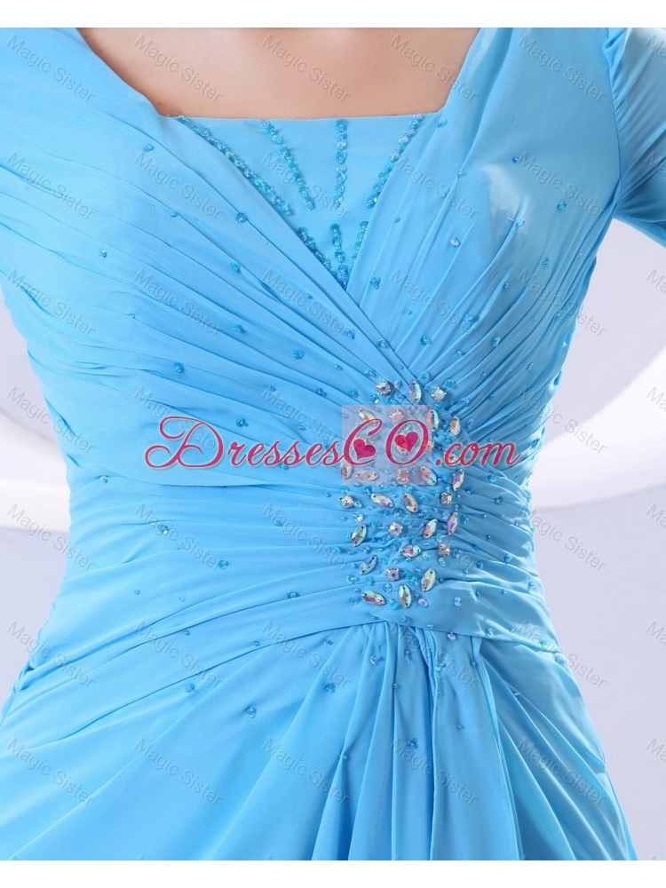 Gorgeous Beading Aqua Blue Prom Dress in