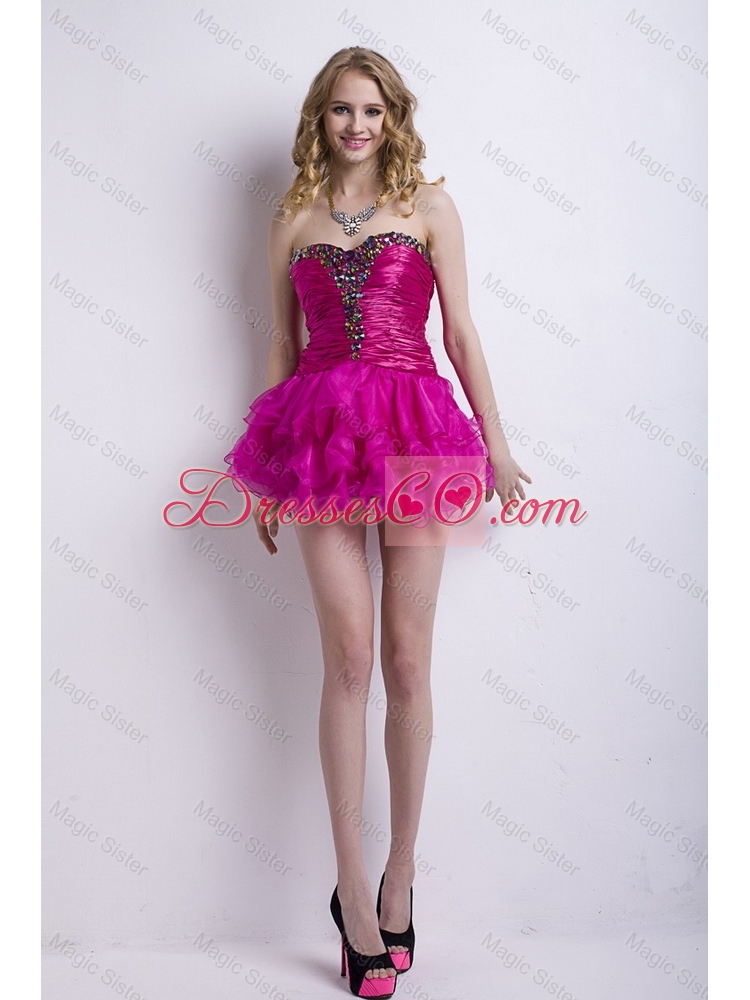 Lovely Latest Cheap Lovely Latest Elegant A Line Ruffled Layers and Beaded Prom Gowns for