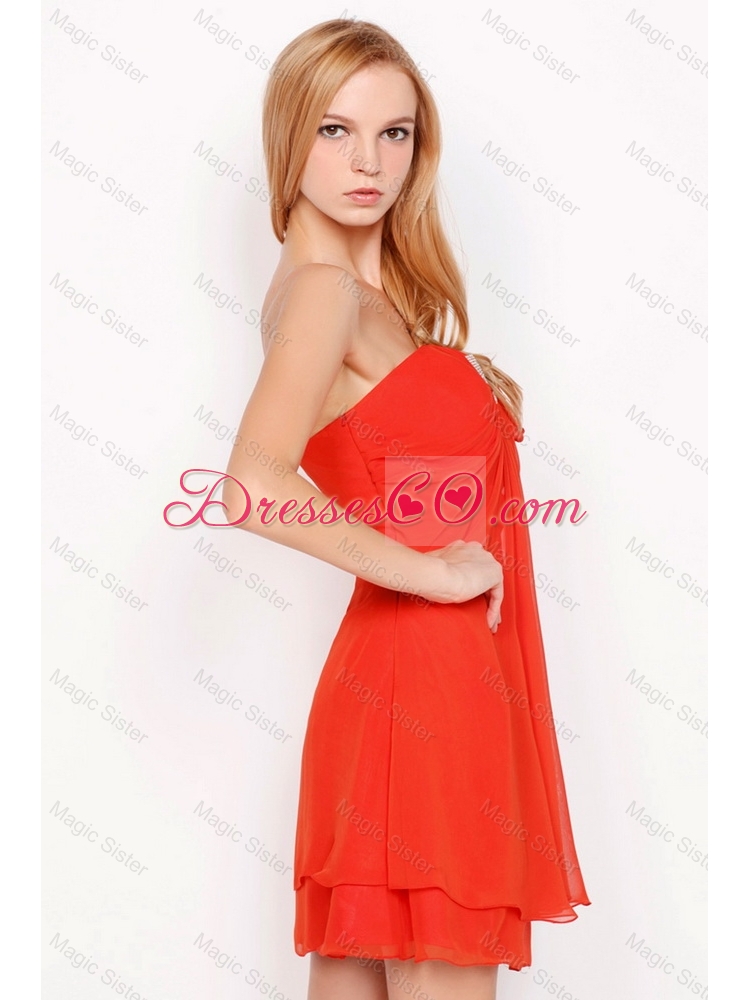 Popular Beaded Side Zipper Prom Gowns in Red