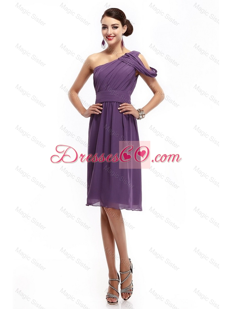 Short Knee Length Latest Prom Dress with One Shoulder