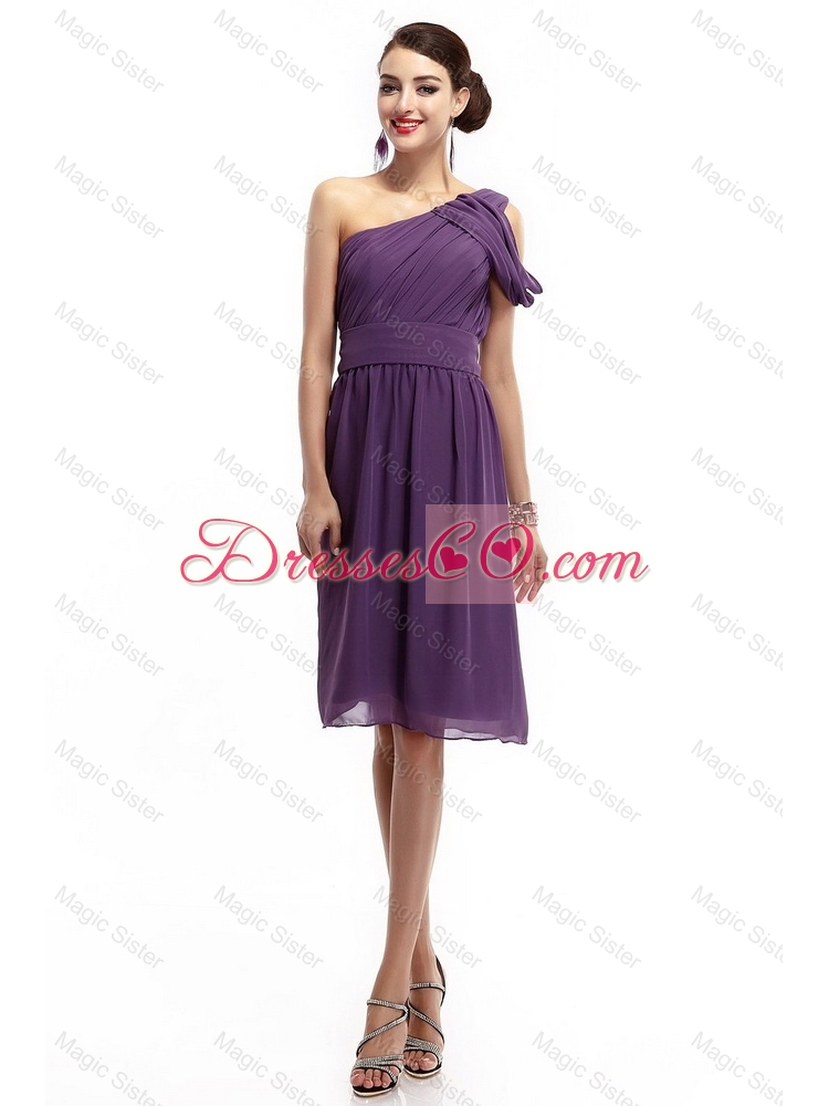 Short Knee Length Latest Prom Dress with One Shoulder