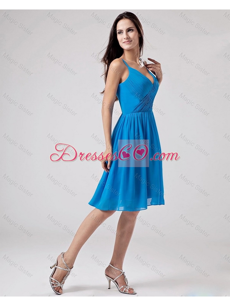 Wonderful Summer Ruching Short Prom Dress in Blue