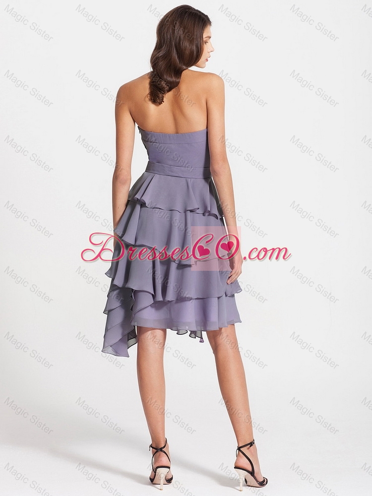 Exquisite Latest New Style Affordable Short Ruffled Layers Lavender Prom Dresses