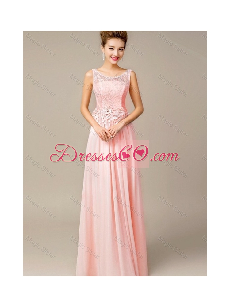 Perfect Appliques and Laced Prom Dress with Lace Up