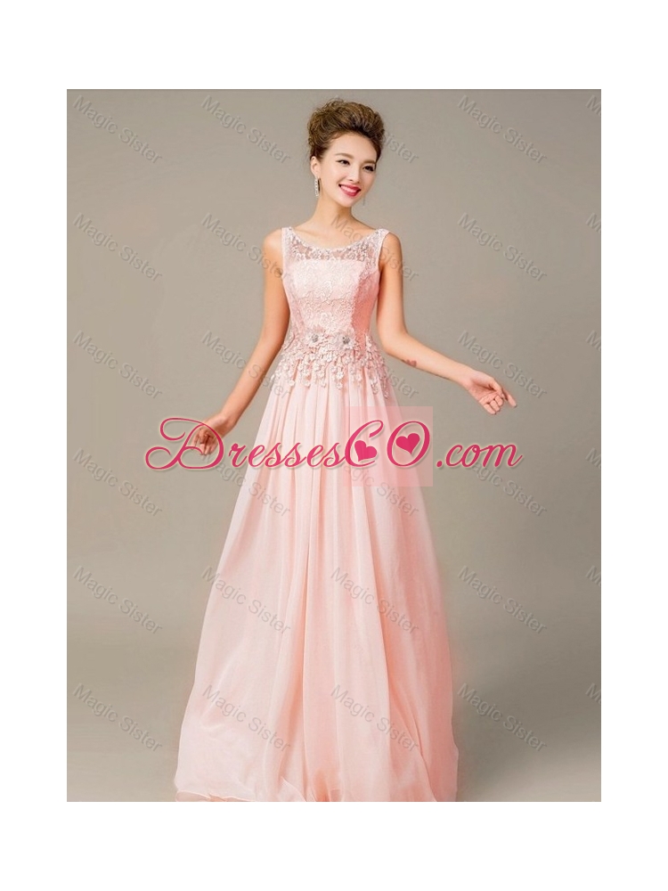 Perfect Appliques and Laced Prom Dress with Lace Up