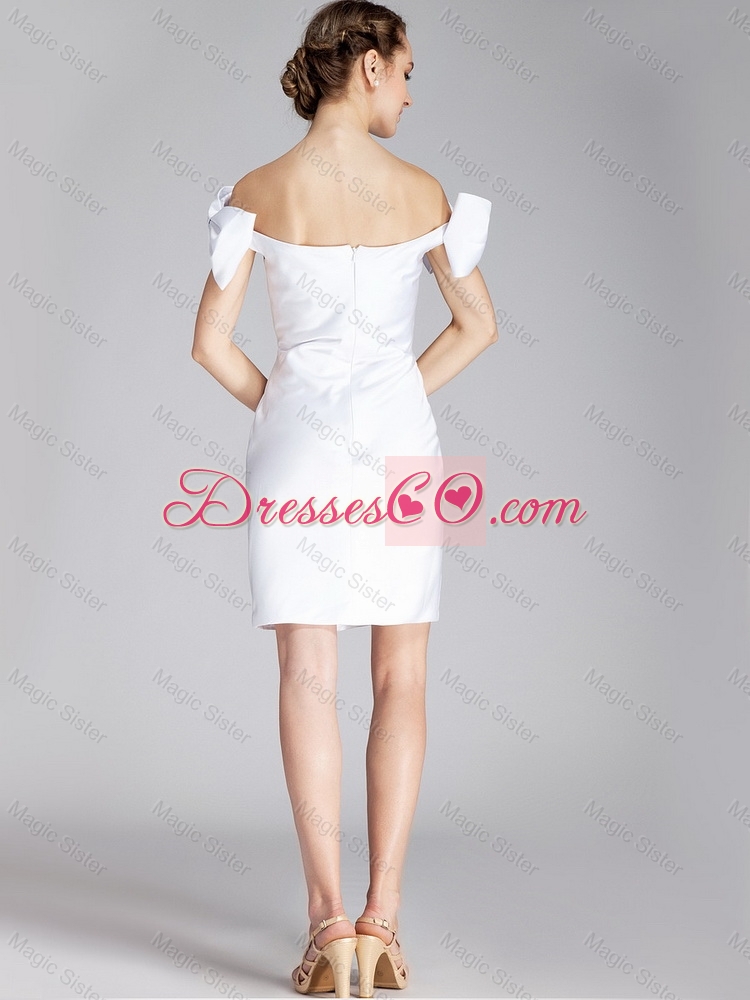 New Arrivals New Style Pretty Bowknot Off the Shoulder Prom Dress in White