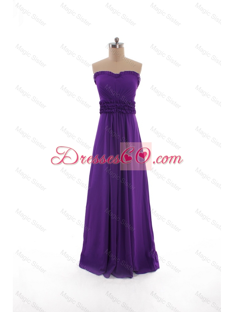 Fall Perfect Empire Strapless Belt Prom Dress in Purple