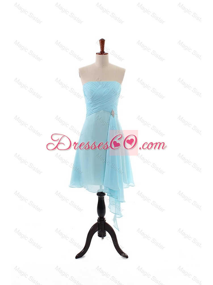 Popular Empire Strapless Ruching Prom Dress with Beading Holiday