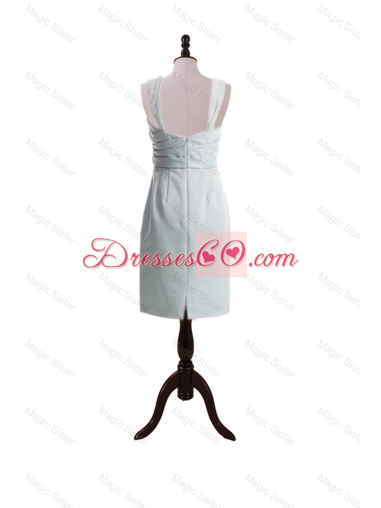 Custom Made Column Straps Short Prom Dress with Ruching