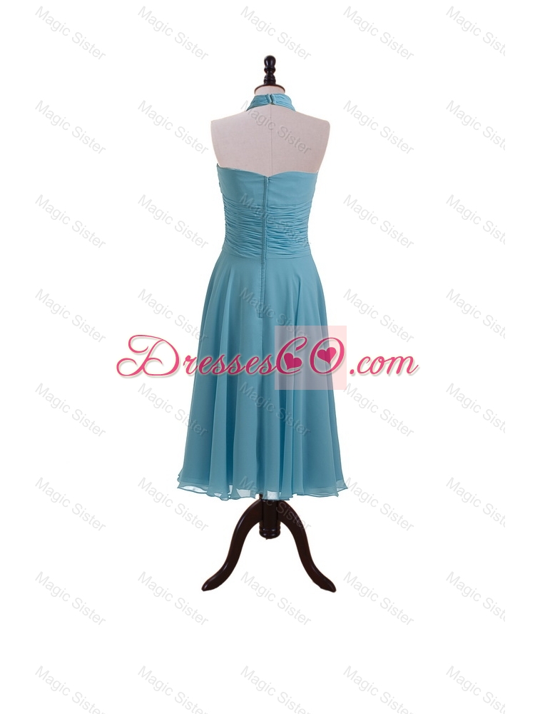 Gorgeous Summer Baby Blue Prom Dress with Ruching