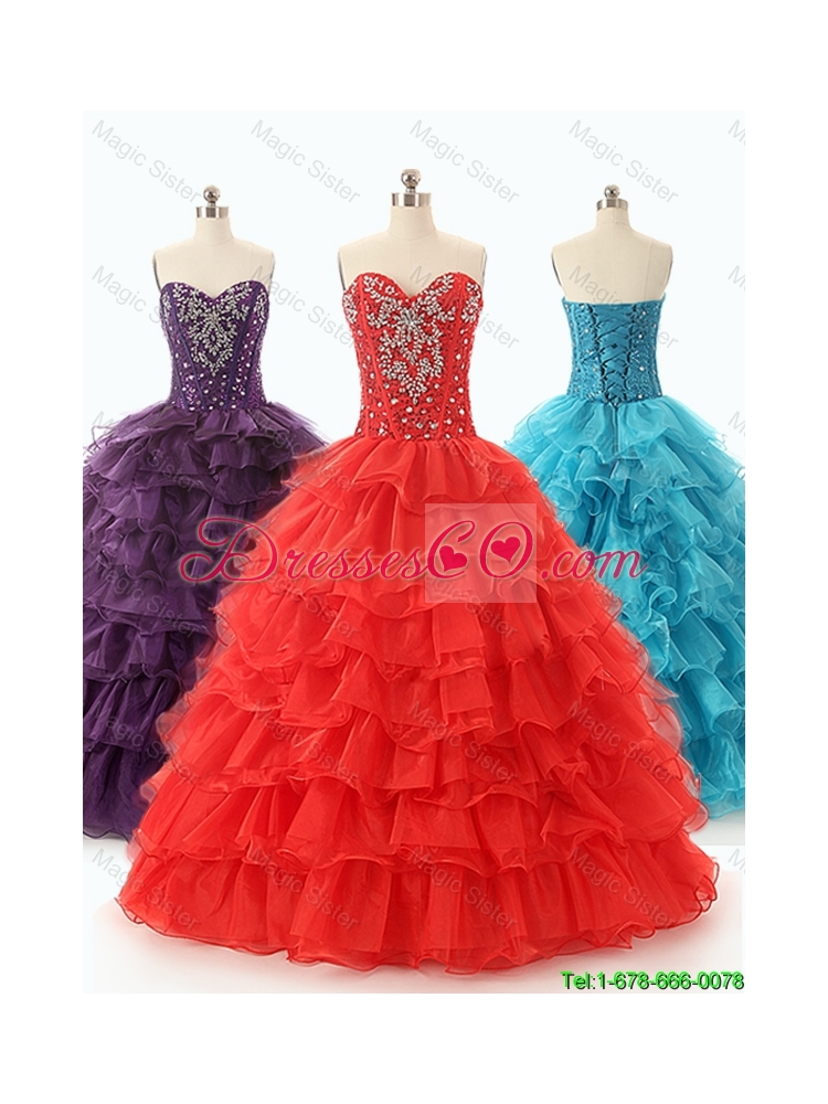 Custom Made Ball Gown Sweet Sixteen Dress with Ruffled Layers