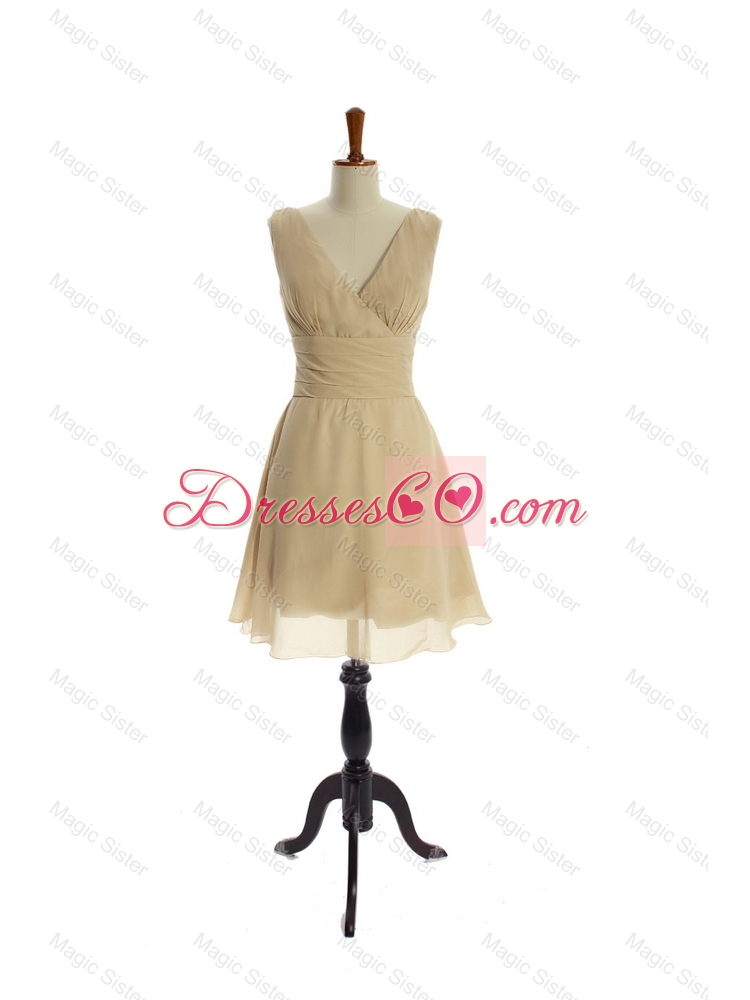 Luxurious Ruching Short Prom Dress in Champagne