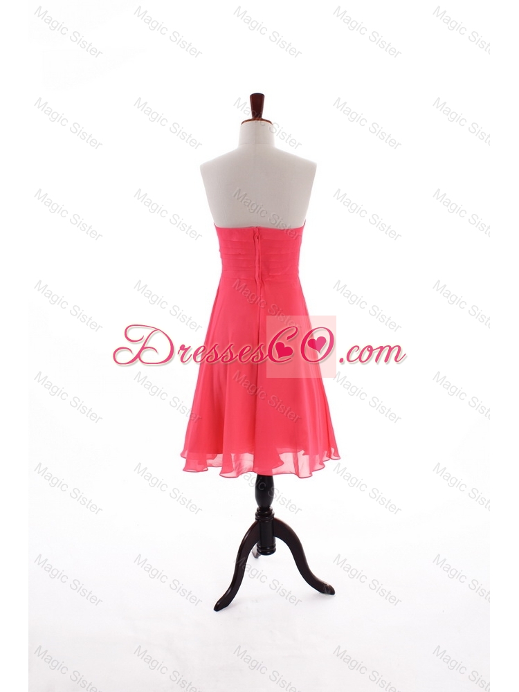 Summer Empire Strapless Prom Dress with in Coral Red
