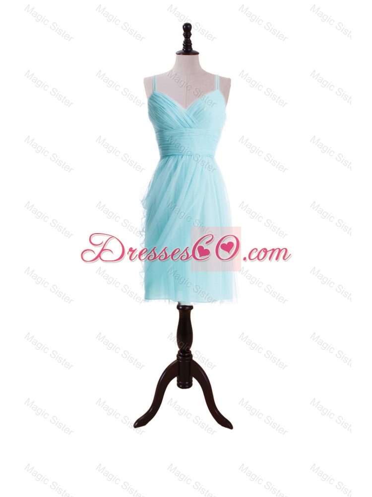 Summer Pretty Empire Spaghetti Straps Prom Dress in Light Blue