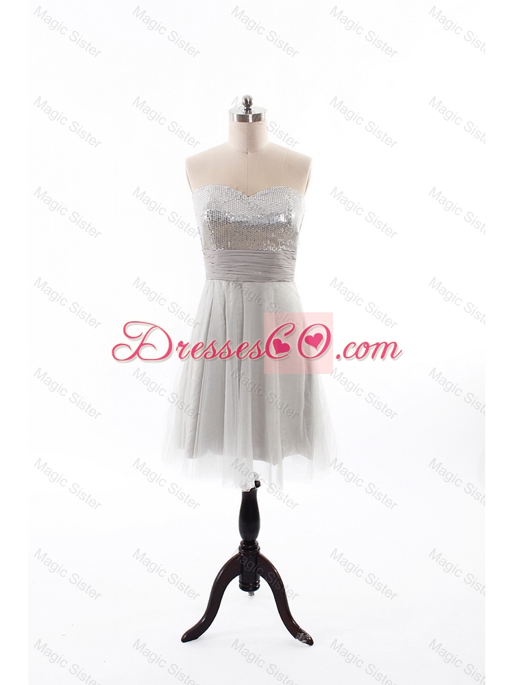 Custom Made Summer Short Prom Dress with Sequins and Belt