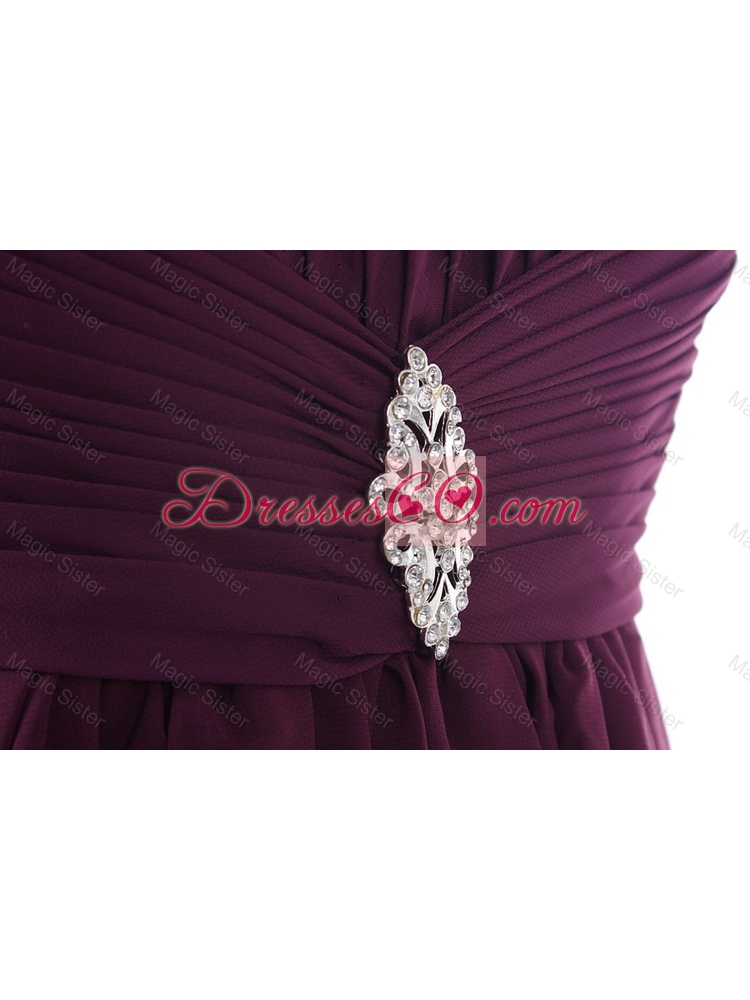 Custom Made Empire Strapless Ruching Prom Dress with Beading