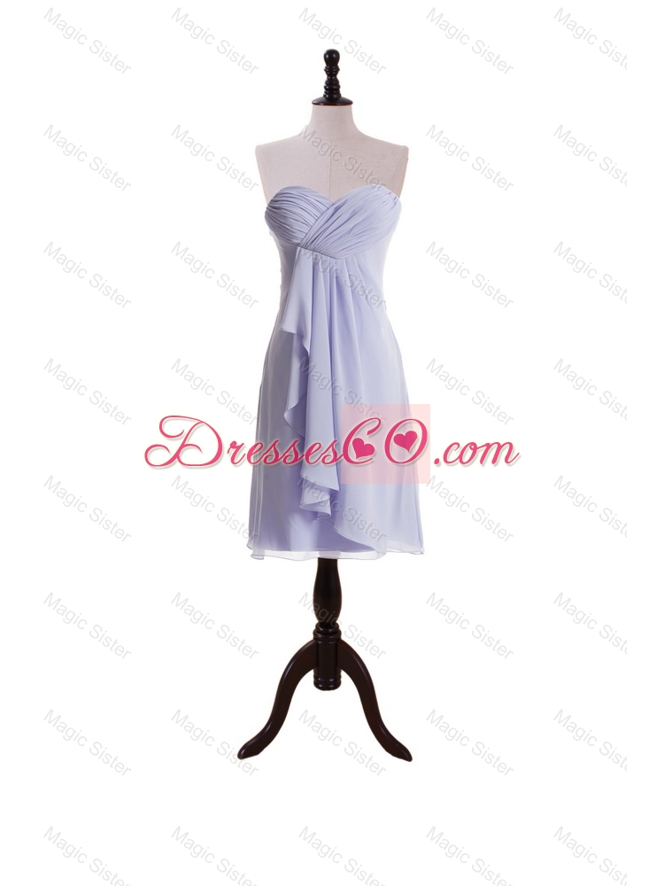 New Style Lavender  Short Prom Dress with Ruching and Ruffles