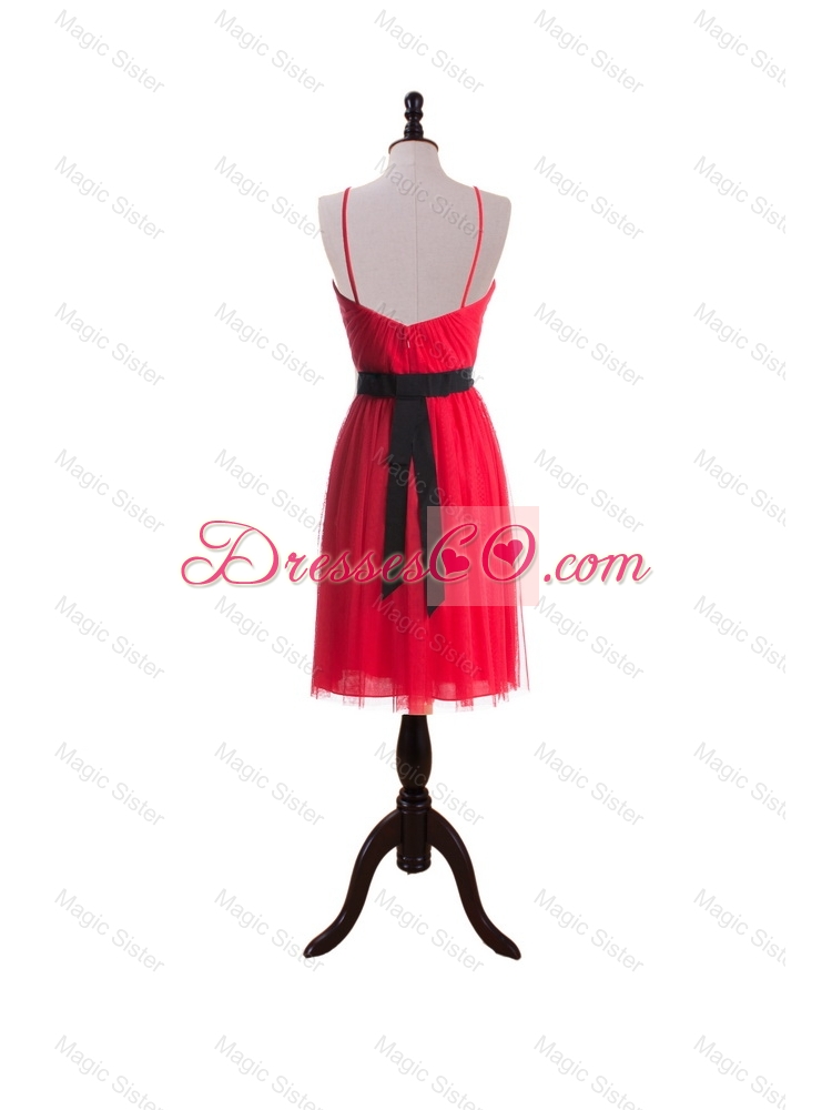 Pretty A Line Spaghetti Straps Prom Dress with Sashes for