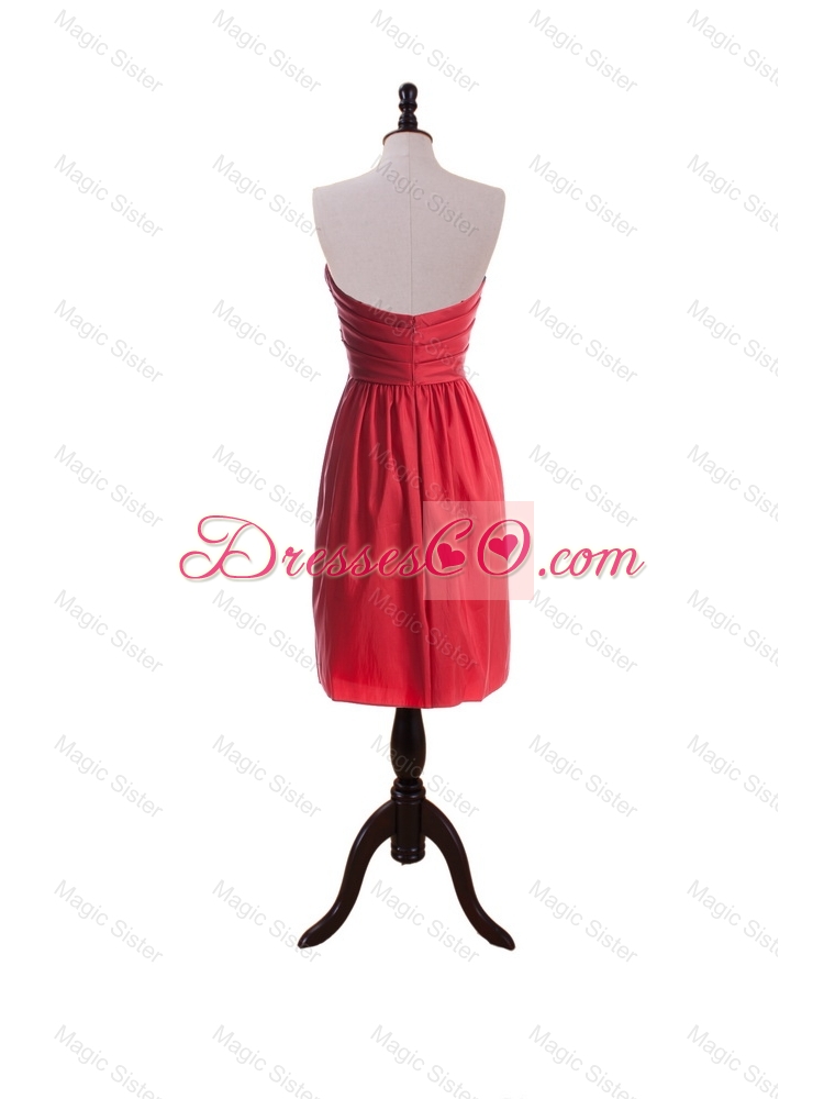 Simple Short Ruching Prom Dress in Red for