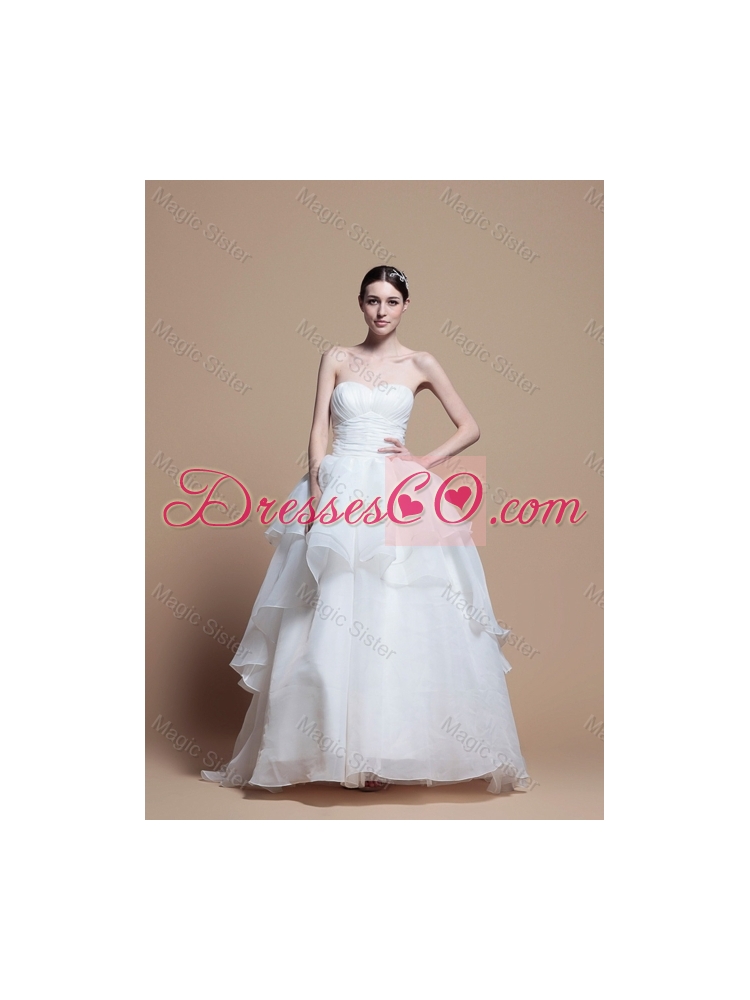 Designer Ball Gown Wedding Dress with Ruching