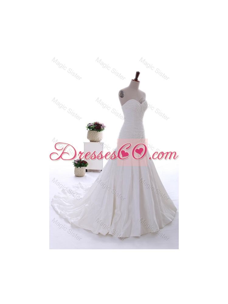 Exquisite Beading White Wedding Dress with Court Train for