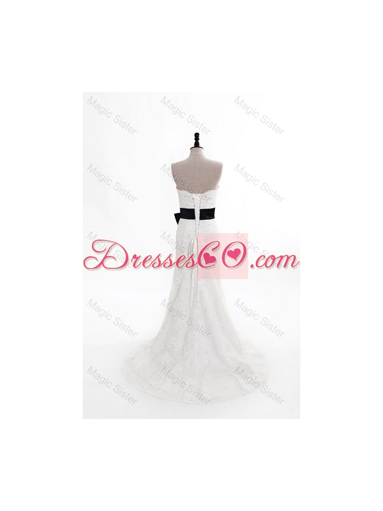 Perfect Column Strapless Wedding Dress with Beading and Belt