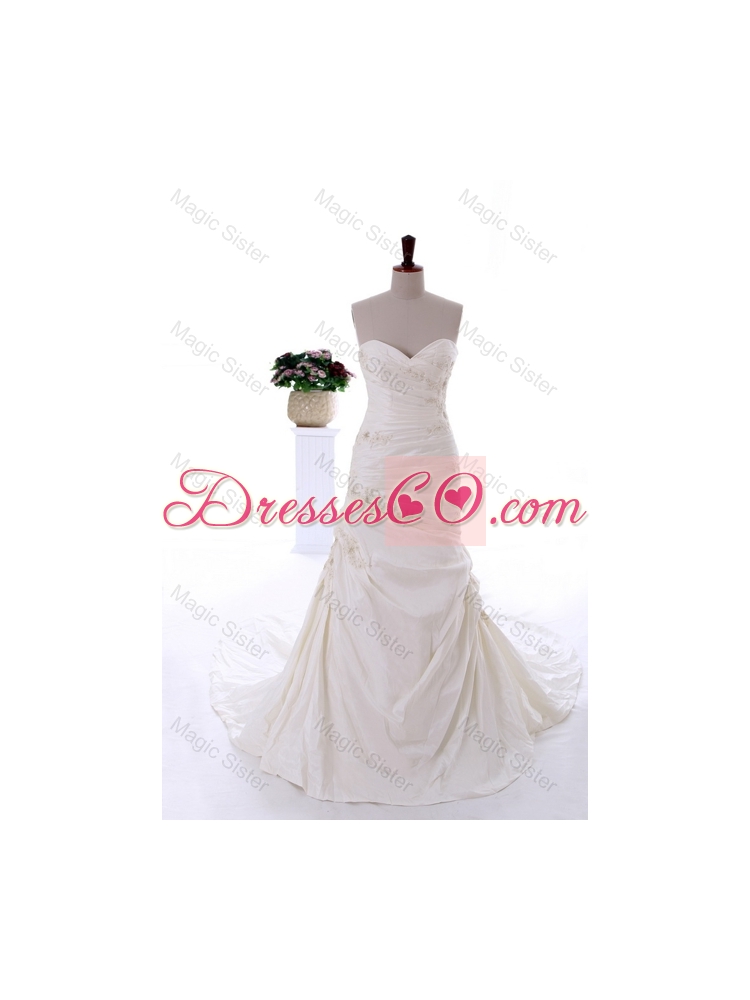Remarkable Beading and Appliques Court Train Wedding Dresses