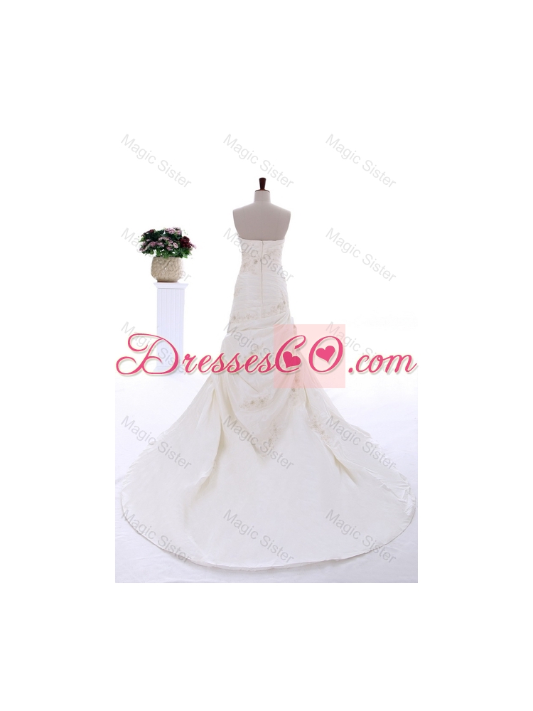 Remarkable Beading and Appliques Court Train Wedding Dresses