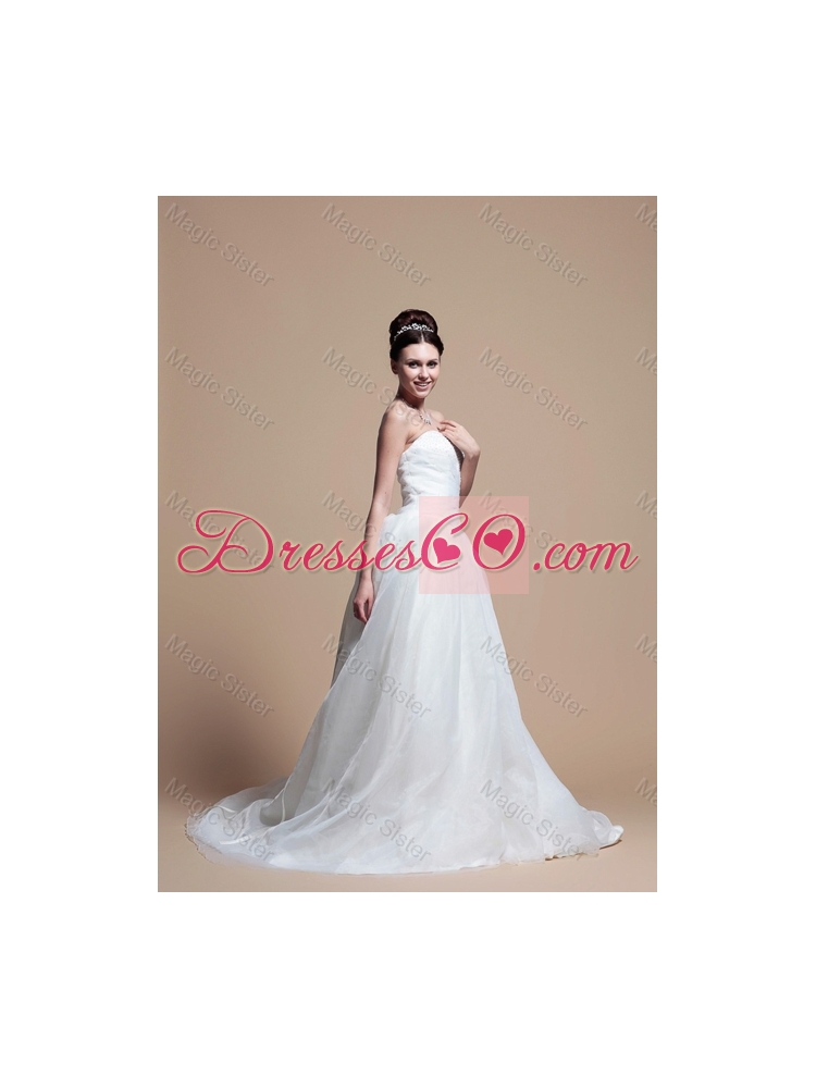 Perfect A Line Strapless Wedding Dress with Beading in