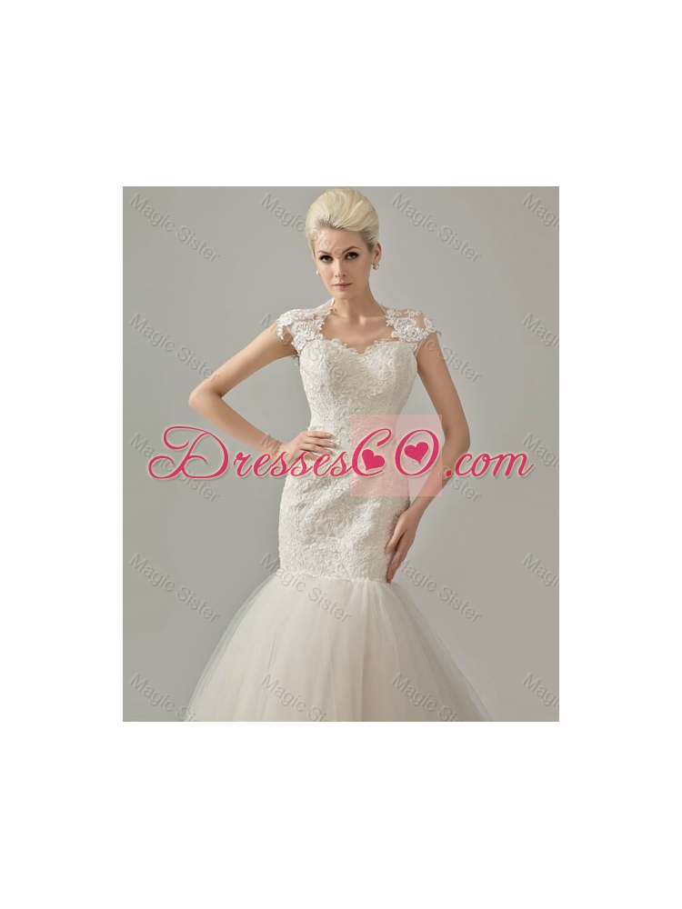 Remarkable Mermaid White Long Wedding Dress with Lace
