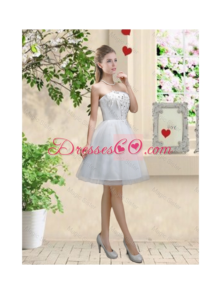 Discount One Shoulder Appliques Dama Dress in White