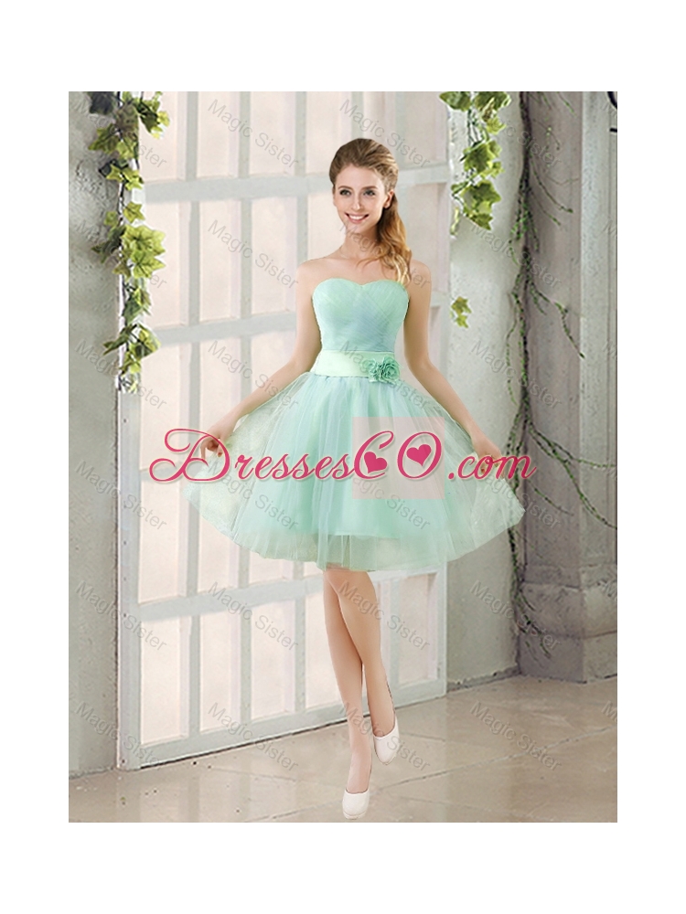 Summer A Line Strapless Ruching Bridesmaid Dress in Tulle