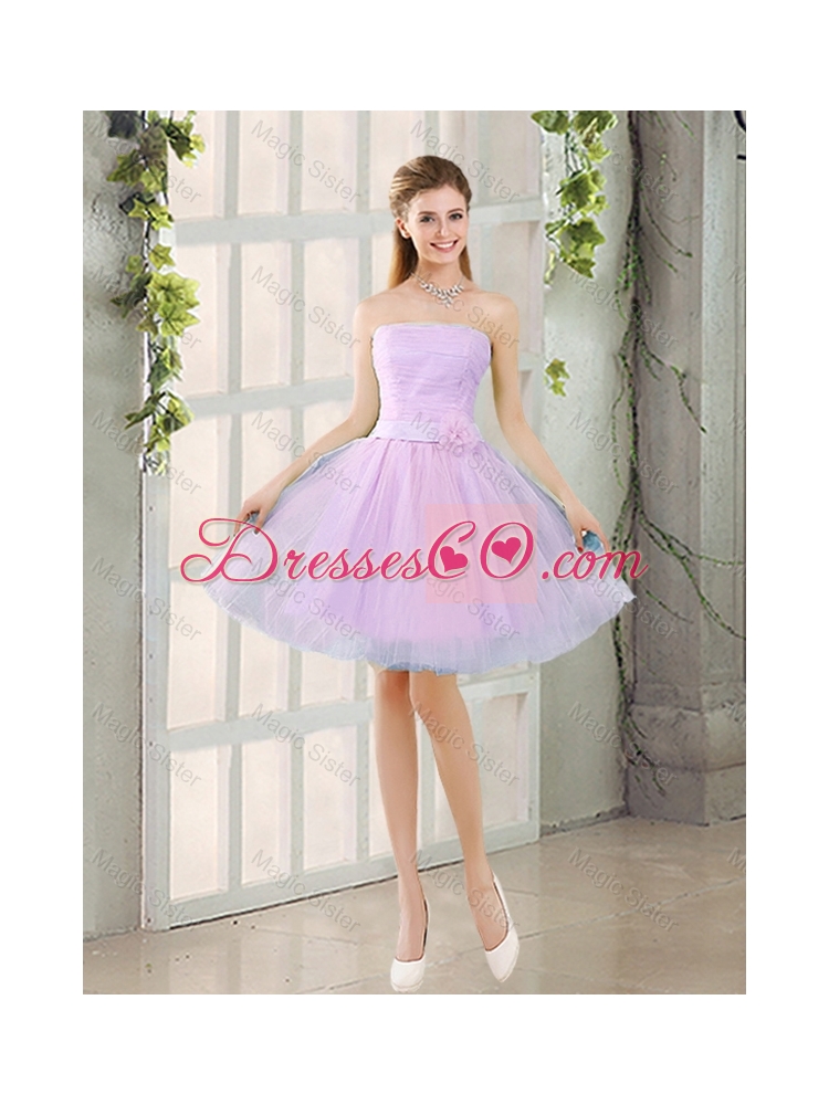 Custom Made A Line Strapless Ruching Bridesmaid Dress with Belt