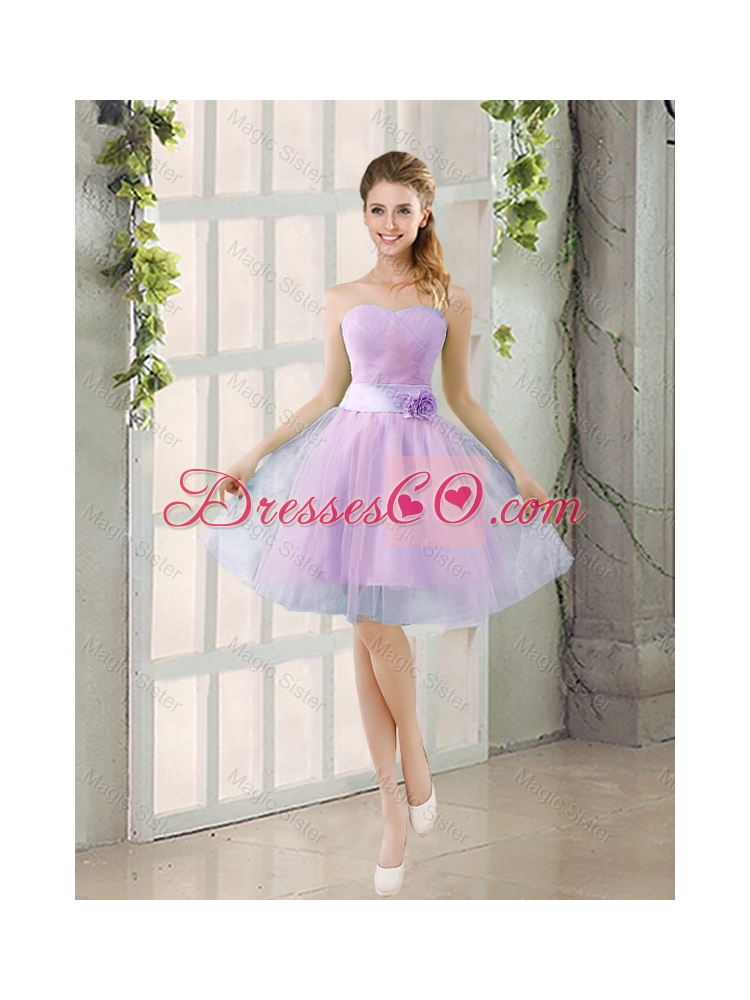Fall A Line Strapless Ruching Bridesmaid Dress with Belt