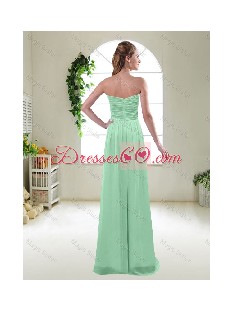 Comfortable Apple Green Bridesmaid Dress with Ruching