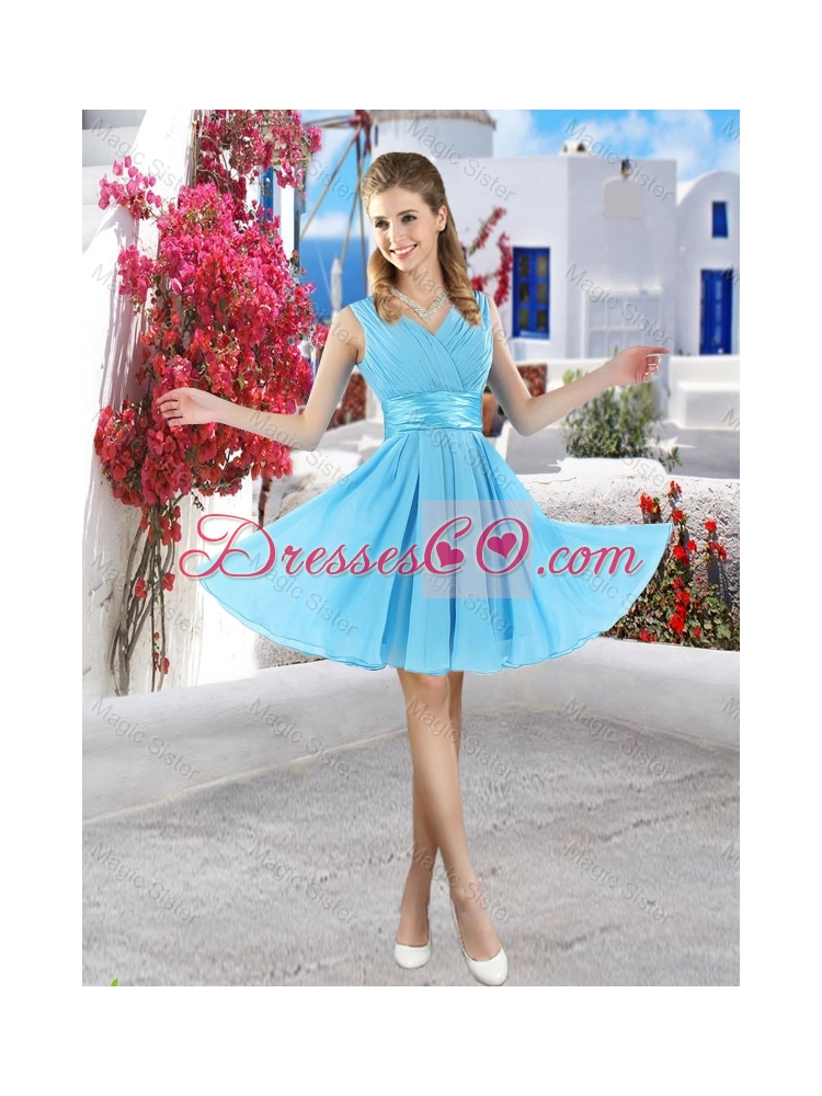 Popular Mini Length Prom Dress in Aqua Blue Color