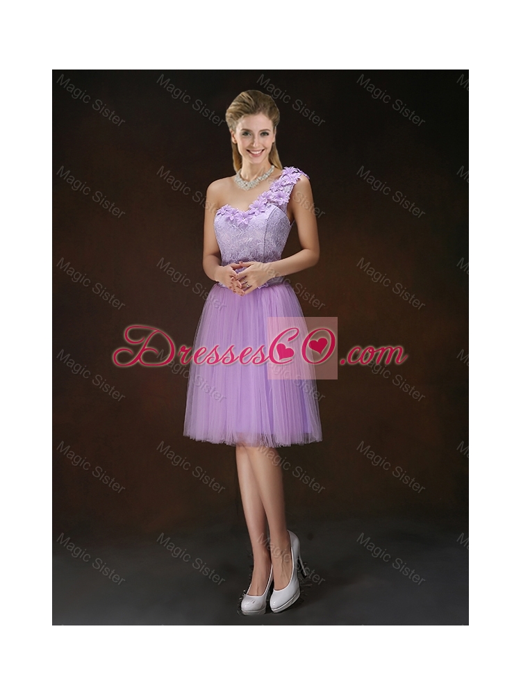 Unique Appliques Tulle Prom Dress with Knee Length