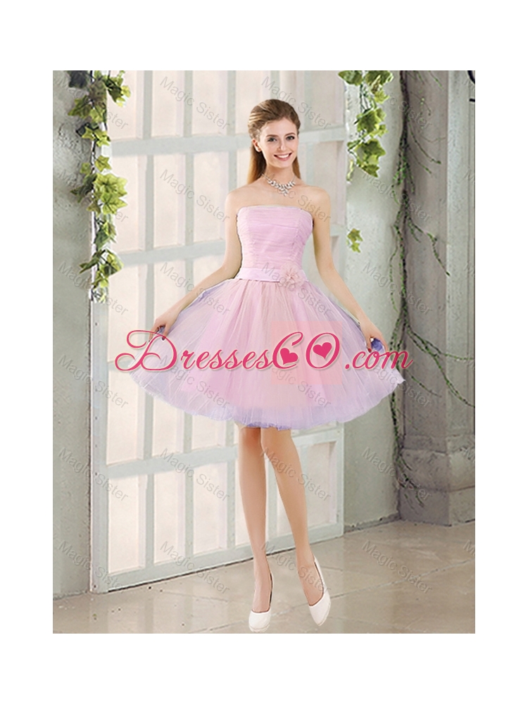 Fall A Line Strapless Ruching Prom Dress with Belt