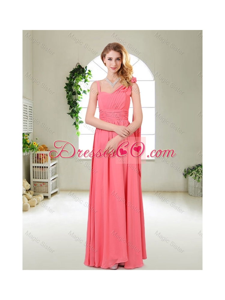 Pretty One Shoulder Sequined Dama Dress in Watermelon Red