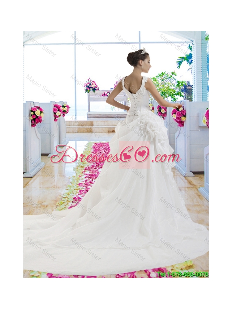 Fashionable A Line Wedding Dress with Appliques